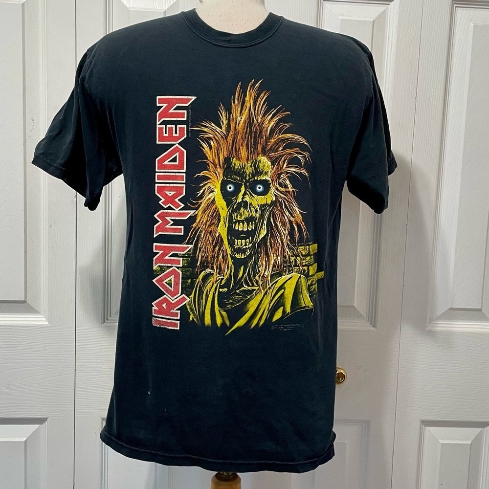 Hanes Black Iron Maiden Graphic Tee Size Medium